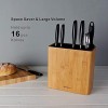 KITCHENDAO XL Bamboo Universal Knife Block with Slots for Scissors and Sharpening Rod Knife Holder For Safe Space Saver Knives Storage Unique Slot Design to Protect Blade Eco-friendly Bamboo