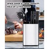 Knife Block Cookit kitchen Universal Knife Holder without Knives Stainless Steel Utensil Holders Space Saver Multi-function Knife Utensil Organizer Detachable Knife Storage with Scissors Slot