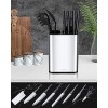 Knife Block Cookit kitchen Universal Knife Holder without Knives Stainless Steel Utensil Holders Space Saver Multi-function Knife Utensil Organizer Detachable Knife Storage with Scissors Slot