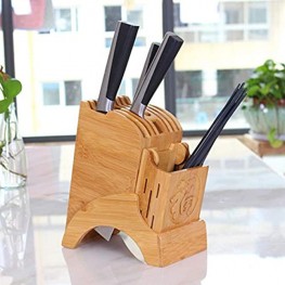 knife holder,Bamboo Knife Storage Block,kitchen knife holders without knives Hold Multiple Large Blade Knives Knife not includes knife holder 1pack yellow