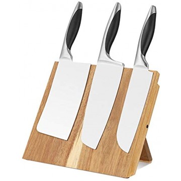 Magnetic Knife Block Without Knives Single Side Magnet Foldable Wood Magnetic Knives Holder Knife Storage Rack Kitchen Cutlery Block Board Space Saver Tool Metal Organizer Display Stand Knife Dock