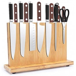 Magnetic Knife holder for Kitchen,Bamboo knives Storage Holder stand Knives organizer shelf rack with double sided powerful magnetic Large Capacity Knife blocks,Cutlery Display Stand shelf12