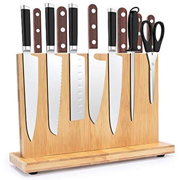 Magnetic Knife holder for Kitchen,Bamboo knives Storage Holder stand Knives organizer shelf rack with double sided powerful magnetic Large Capacity Knife blocks,Cutlery Display Stand shelf12