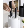 MDZF SWEET HOME 3-in-1 Kitchen Utensil Holder Set with Knife Block without Knives Large Kitchen Tools Flatware Holder Organized Utensil Drying Cylinder White