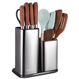 RedCall Universal Knife Block Without Knives,Modern Utensil Holder for Countertop,Stainless Steel Knife Holder for Kitchen Counter,Edge-Protecting Knife Storage,Multi-function Knife Organizer