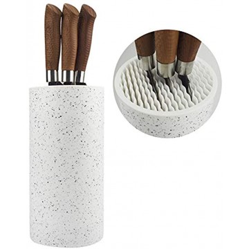 Universal Freedom Knife Storage Stand Multi-Functional Knife Block Holder PP Resin Round Knife Holder Unique Design Slot to Protect Blades Detachable for Easy Cleaning White Snowflake Dots