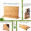 Wesureli Bamboo Magnetic Knife Holder,12 Inch Double-Sided Knives Block Kitchen Storage Cutlery Tool Holders Magnet Display Stand