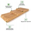 WWOODSUN Befano Bamboo in Drawer Knife Block 15 Slots Knives Organizer Without Knives Premium Handwork Knife Storage for Kitchen Drawer 17”L x 7.4”W x 1.57”