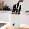 YIVIYAR Knife Block without Knives Knife Holder for Counter Top Plastic Knife Storage Stand White Kitchen Counter Organization Knife Block Small 4 Slots Knife Blocks & Storage Knife RackWhite