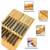 Bamboo In-Drawer Knife Block Kitchen Knife Drawer Organizer Without Knife Knife Holder Drawer for Knife Storage Saves Counter Drawer Space 16 Slots