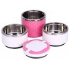 Bento Box Pink Cylindrical Thermal Bento Box 1-3 Layer Changeable Insulation Thermo Thermal Lunch Box Food Storage Container with Wave Dot Pattern