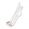 Boardwalk 6KITMW Cutlery Kit Plastic Fork Spoon Knife Salt Pepper Napkin White Case of 250