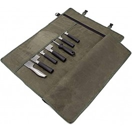 Chef Knife Roll Bag 11 Pockets for Knives Case for Kitchen Knife Tools Up To 18.8” Heavy Duty Waxed Canvas Japanese Knife Set Case Portable Travel Tool Roll Pouch for Meat Cleaver Knife Case