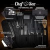 Chef Knife Roll Bag | 8+ Slots for Knives & Kitchen Tools | Water Resistant Knife Bag | Knife Carrying Case Only Tools Not Included | Chef Knife Bag for Professional Chefs & Culinary Students Black