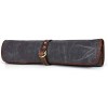 Chef Knife Roll Bag Leather and Waxed Canvas Holds 5 Knives PLUS a Protected Pouch for Knives Stress Grey