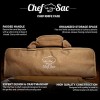 Chef Knife Roll Bag Travel Case | 8 Pockets for Knives & Tools | 2 Flaps with Cleaver & Mesh Pocket | Honing Rod Slot | Chef Knife Case for Professional & Students | Knives Not Included Camel
