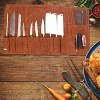 Chef's Knife Roll Bag Portable Chef Knife Case Knife Pouch Holders With 10 Slots Plus 3 Zipper Pockets Waxed Canva Knife Cutlery Carrier Waterproof Travel Knife Leather Tool Roll Kitchen Utensils
