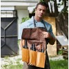 Chef’s Knife Roll BagVer. 2.0 the Lightest and Portable Waterproof Knife case Durable Knife Carrier for Professional Chef – 7 knife guards included Camel Brown
