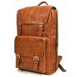 Genuine Leather Chef Knife Bag Retro Backpack | 20+ Slots for Knives and Chef Tools | Hidden Back Pocket for Tablet | Sturdy Knife Bags For Chefs & Culinary Students | Light Brown
