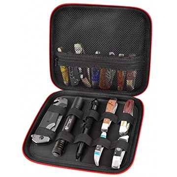 Knife Display Case for Pocket Knifes Knives Displaying Storage Box and Carrying Organizer Holds up to 10+ Folding Knife for Survival Tactical Outdoor EDC Mini Knife Only A Black Case