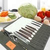 Wessleco Chef Knife Roll Bag 10 Pockets Waxed Canvas Knife Carrying Case Storage with Handle & Shoulder Strap Zipper Pouch for Culinary Tools Knives Not Included