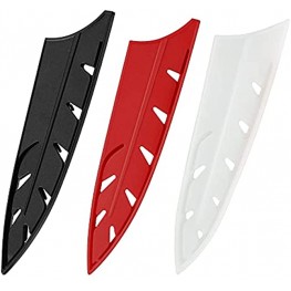 XYJ Knife Sheath Knife Edge Guards 3 Pcs Set for Chef Knife Blade Protector Knife Cover for Stainless Steel Kitchen Plastic Knife Case Black White Red