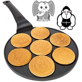 Animal Mini Pancake Pan Make 7 Unique Flapjack Zoo Animals Nonstick Pan Cake Maker Griddle for Breakfast Fun & Easy Cleanup