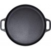 Backcountry Iron 13.5 Inch Cast Iron Pizza Pan with Loop Handles Griddle Even Heat Retention for Sauteing Grilling and Baking
