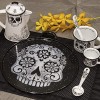 Black Enamel Peltre Mexican Skull with flowers Design Griddle 28 cm 11.02 in designed by Mexican Artist Maritza Morillas…