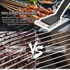BUYGOO 4Pcs Grilling Accessories BBQ Grill Tools Set Griddle Cleaning Kit Reusable Griddle Cleaning Pad with Handle Barbecue Grill Brush and Scraper Grilling Kit for Smoker Camping Kitchen