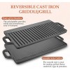Cast Iron Griddle Plate 20 inch | Reversible Cast Iron Grill Griddle Pan | Double Sided Stove Top Griddle On Two Burners | Pre-Seasoned Cast Iron Griddle 1 Piece