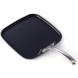 Cooks Standard Hard Anodized Nonstick Square Griddle Pan 11 x 11-Inch Black
