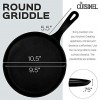 Cuisinel Cast Iron Round Griddle 10.5”-Inch Crepe Maker Pan + Silicone Handle Cover Pre-Seasoned Comal for Tortillas Flat Skillet Dosa Tawa Roti Grill Oven Stovetop BBQ and Induction Safe