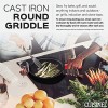 Cuisinel Cast Iron Round Griddle 10.5”-Inch Crepe Maker Pan + Silicone Handle Cover Pre-Seasoned Comal for Tortillas Flat Skillet Dosa Tawa Roti Grill Oven Stovetop BBQ and Induction Safe