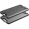 EDGING CASTING Rectangular Cast Iron Double Burner Griddle with Handle Reversible Griddle Grill Seasoned 20 x 10.5 Inch Black
