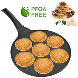 FRUITEAM Pancake Pan Nonstick Griddle 10 Inch Pancake Maker Mini Pancake and Flapjack 7 Mold Blini Pan for Son Daughter Gifts from Mom