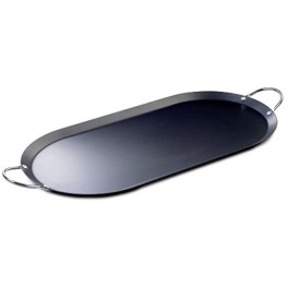 Imusa Oval Shaped Comal Griddle 17-Inch black silver