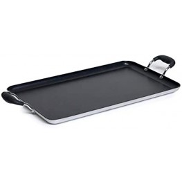 IMUSA USA Black IMU-1818TGT Soft Touch Double Burner Griddle 20 X 12