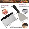 Vomelon Flat top Grill Griddle Accessories Professional BBQ Cooking Kit Hibachi Grill Accessories Dishwasher Safe Spatulas,Egg Rings,Bottles,Scraper,Flipper,Tong Brush