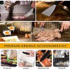 Vomelon Flat top Grill Griddle Accessories Professional BBQ Cooking Kit Hibachi Grill Accessories Dishwasher Safe Spatulas,Egg Rings,Bottles,Scraper,Flipper,Tong Brush