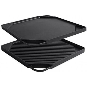 Youtian Reversible Griddles Grill,2-in-1 Double Use,Non-Stick Aluminum Stove Top Portable for Camping,Square Shaped Black