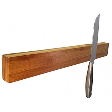 Cookingstar 17-inch Powerful Magnetic Knife Strip Solid Wall Mount Bamboo Wooden Knife Rack