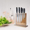Home Kitchen Magnetic Knife Block Holder Magnetic Block Stands with Strong Enhanced Magnets Multi-functional Storage Knife Holder Acacia Hardwood and Acrylic Shield Acrylic Shield