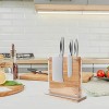 Home Kitchen Magnetic Knife Block Holder Magnetic Block Stands with Strong Enhanced Magnets Multi-functional Storage Knife Holder Acacia Hardwood and Acrylic Shield Acrylic Shield