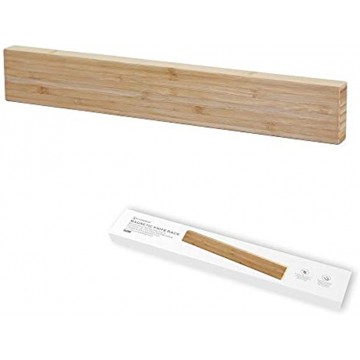 KITCHENDAO Bamboo Magnetic Knife Holder for Wall 17''43 cm 50% Stronger Magnet Safe Secure & Easy Storage Solution for Kitchen Knives Metal Utensils & More