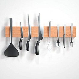 Magnetic Knife Strips | 100% Pure Bamboo | Powerful Magnet | 16-Inch Long Knife Holder for Kitchen Utensil 1