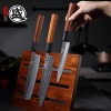 MITSUMOTO SAKARI Kitchen Magnetic Knife Block Holder Japanese Acacia Wood Storage Knife Tool Holder Enhanced Double-Sided Magnetic Strip Wooden Knife Holder