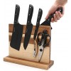 Resafy Magnetic Chef Knife Acacia Wooden Block Holder Rack Magnetic Universal Stands with Strong Enhanced Magnets Strip Kitchen Storage Cutlery Large Organizer