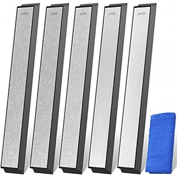 5 Pieces Diamond Sharpening Stones Set Fixed-angle Cutter Sharpener with Non-Slip Base Grit 240 400 600 1000 Knife Sharpener Stone for Kitchen Knife Sharpener Professional Sharpening System-stone