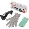 Knife Sharpene,3-Stage knife sharpener Helps repair sand and polish blades,with Cut-Resistant Glove